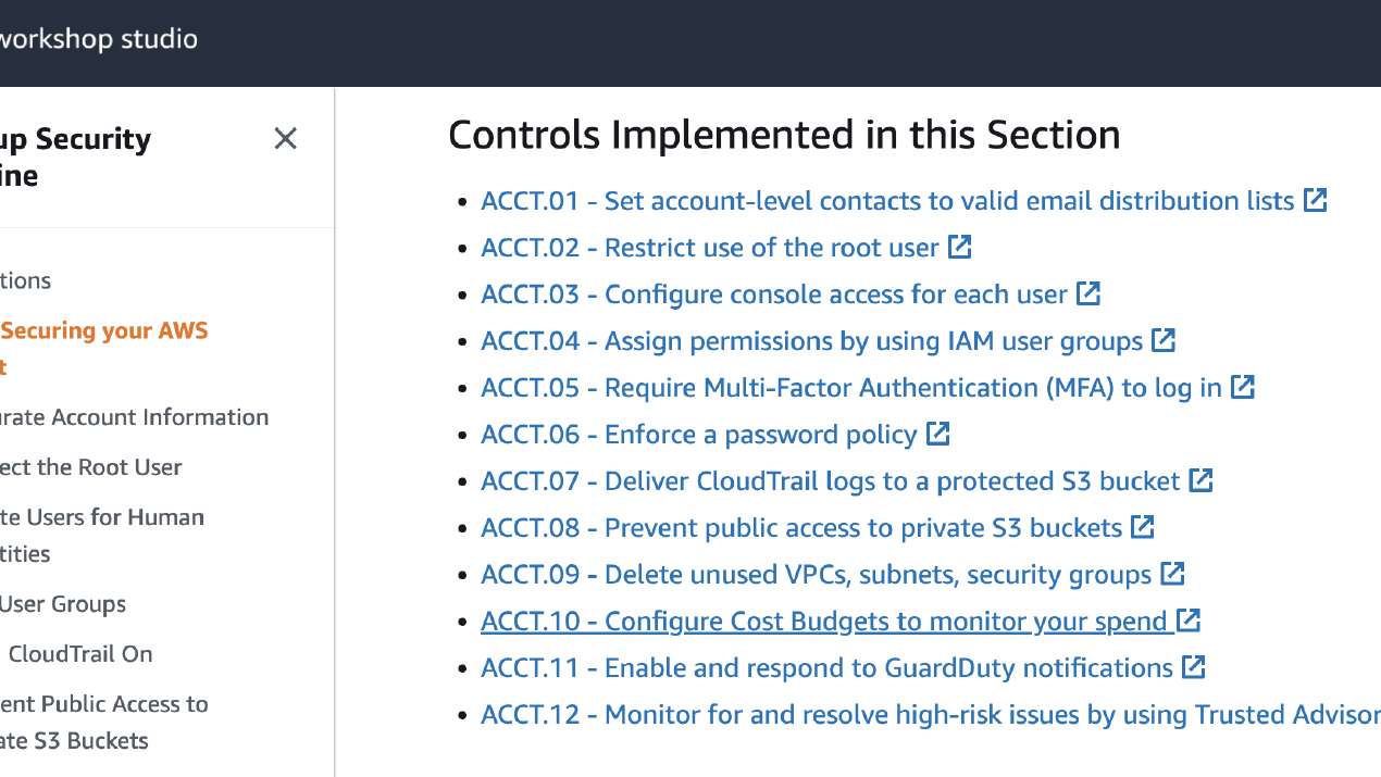 Day 3 - AWS Workshops Startup Security Baseline