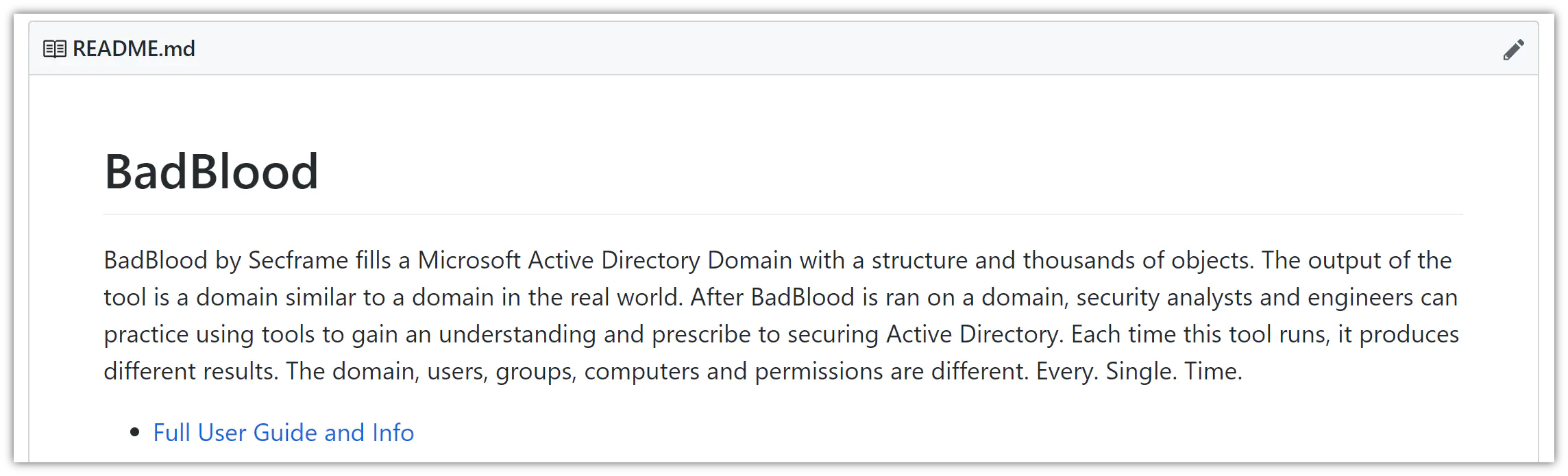 badblood by secframe fills an active directory with objects